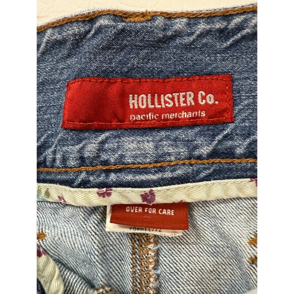Y2K Hollister Co. Worn-Out Distressed Denim Skirt Size 3 micro mini (bin S116) - Picture 6 of 8